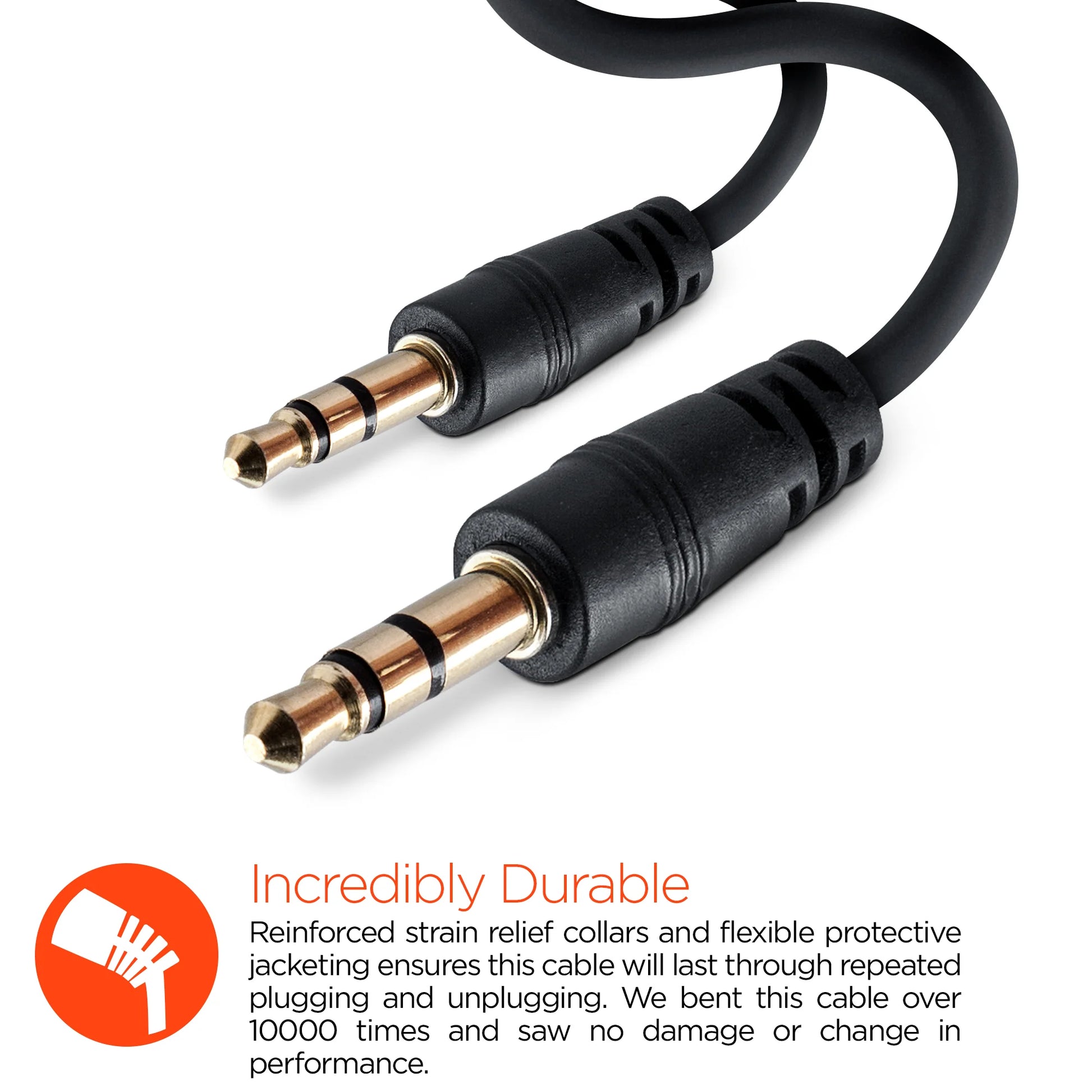 Hypergear 3.5Mm Stereo AUX Cable 2Ft Black (14029-HYP)