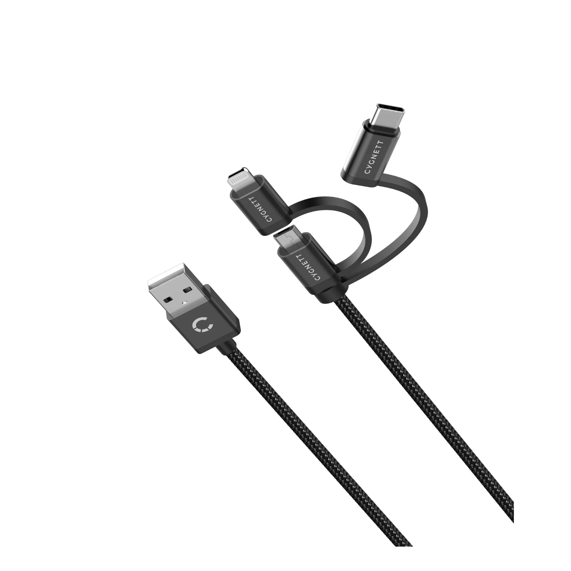 Cygnett Essential Universal 3-In-1 Braided USB Charging Cable 1M for Multi Devices