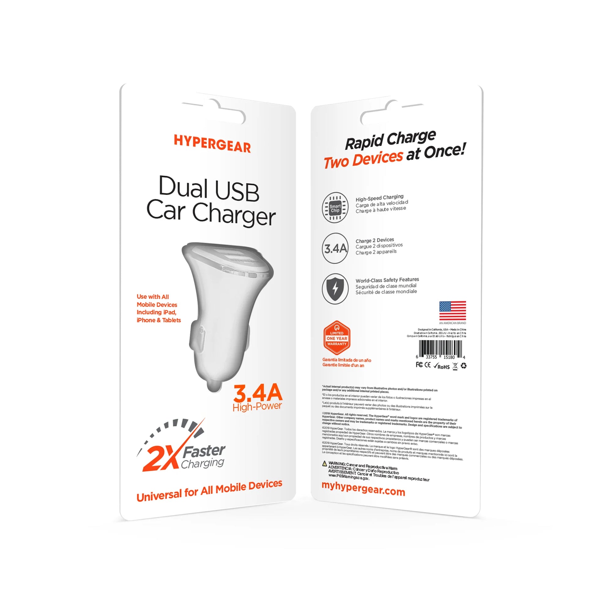 Hypergear Hi-Power Dual USB 3.4A Car Charger