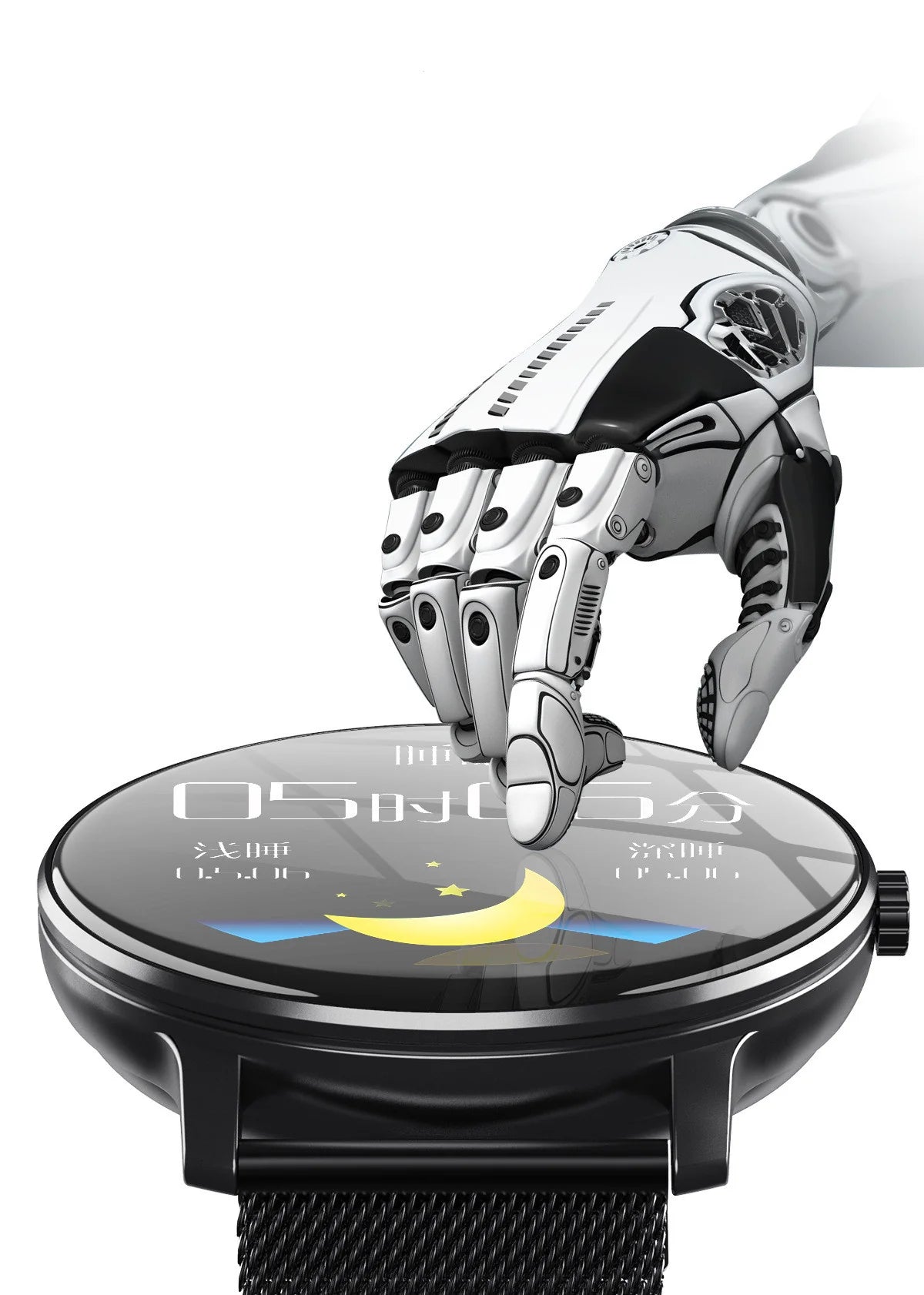 Compatible with Apple, Circular Display Water-Resistant Fitness Band Multi-Feature Watch