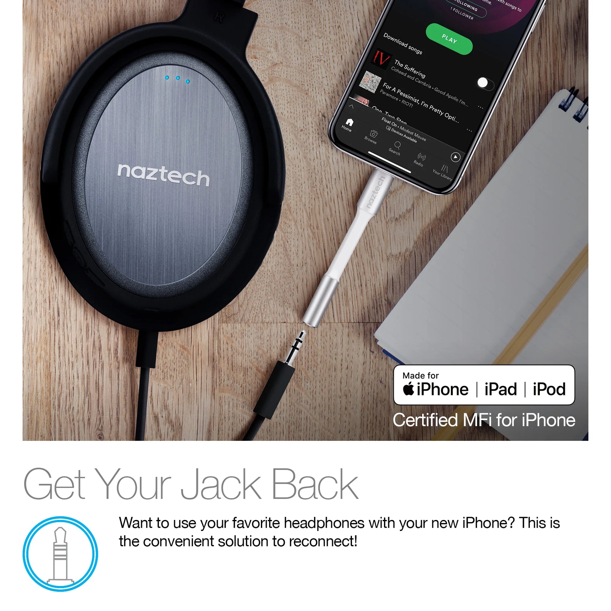 Naztech Mfi Lightning to 3.5Mm Adapter