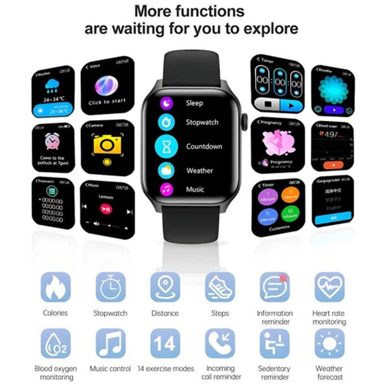 Smart Watch Fitness Tracker Heart Rate for Android Waterproof