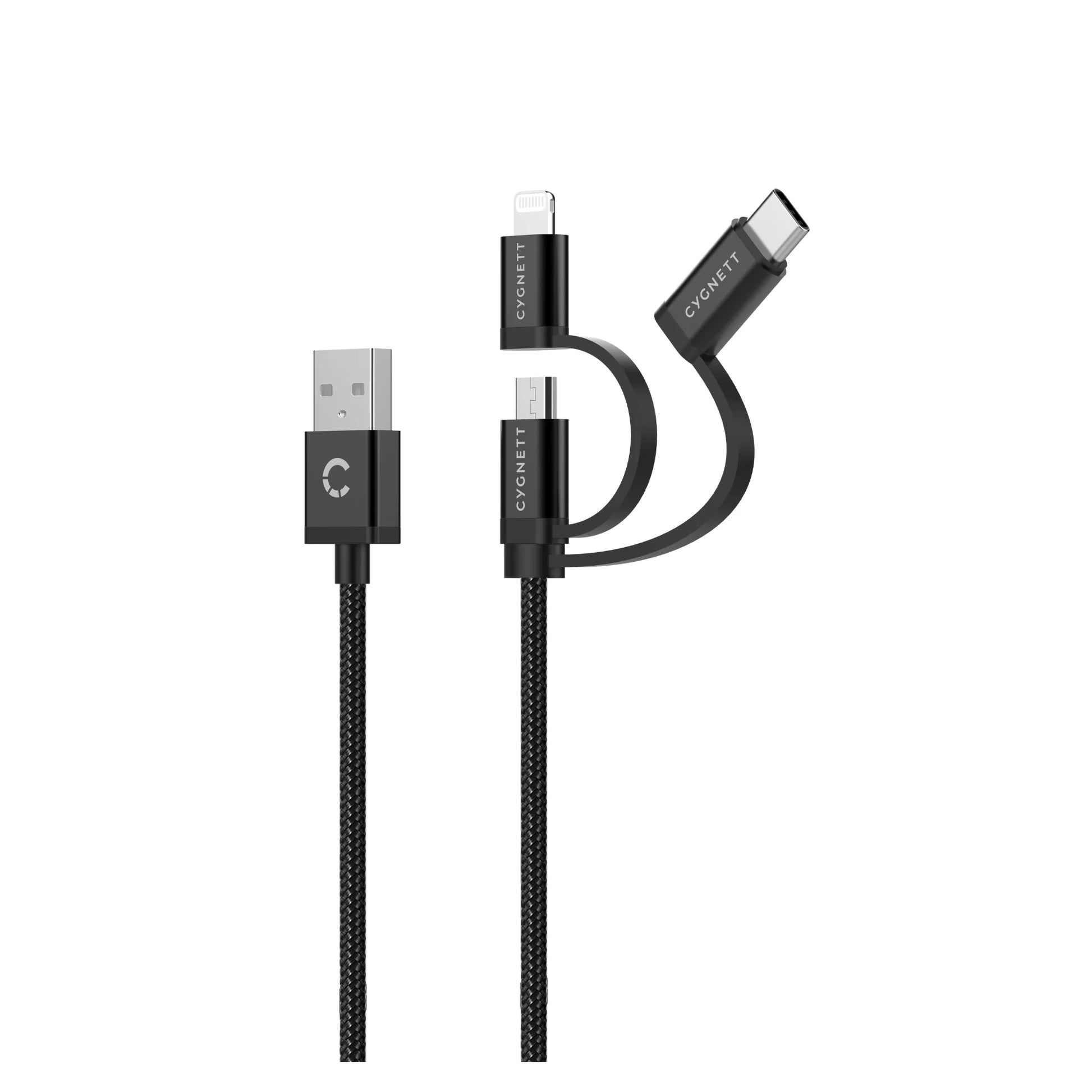 Cygnett Essential Universal 3-In-1 Braided USB Charging Cable 1M for Multi Devices