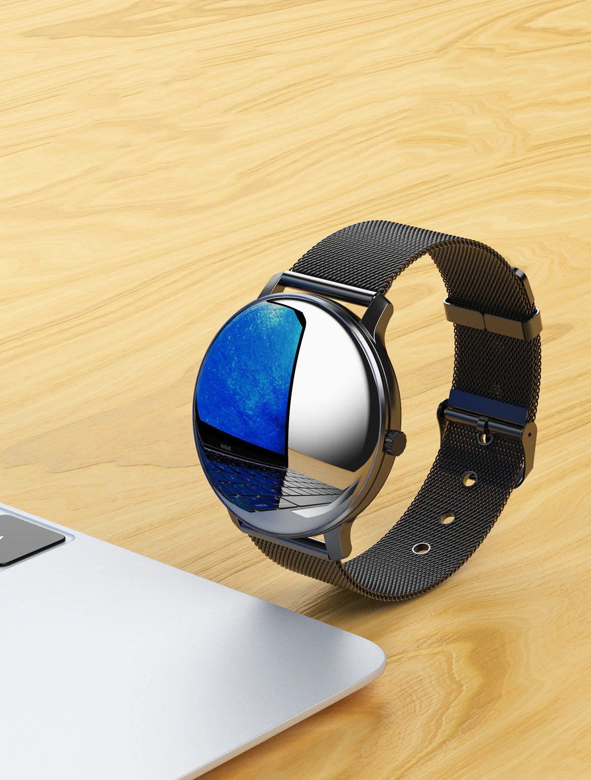 Compatible with Apple, Circular Display Water-Resistant Fitness Band Multi-Feature Watch