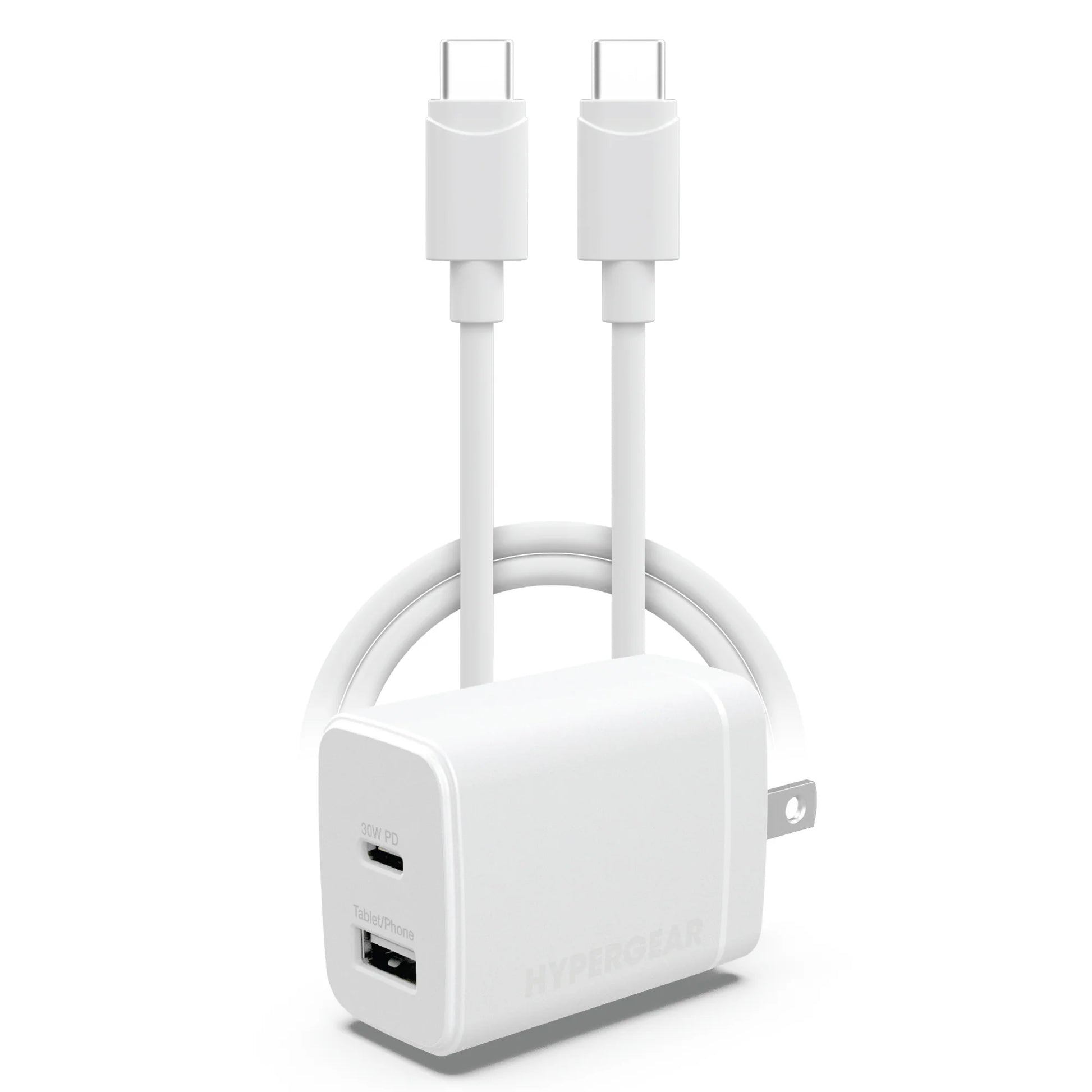 Hypergear 30W PD Dual Wall Charger + USB-C to USB-C