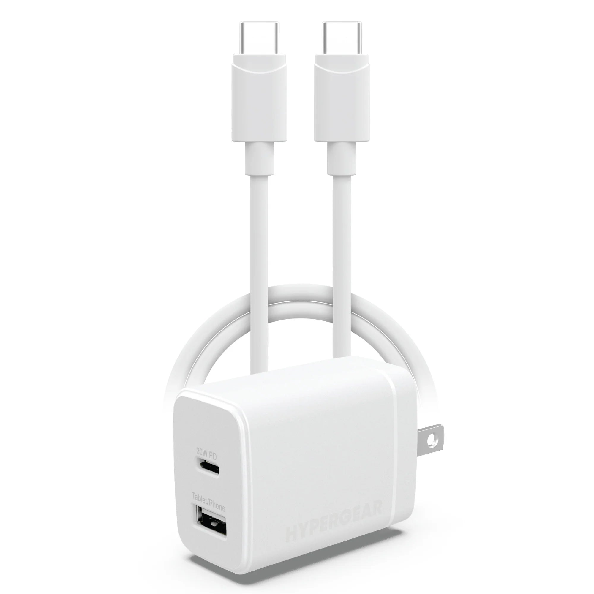 Hypergear 30W PD Dual Wall Charger + USB-C to USB-C