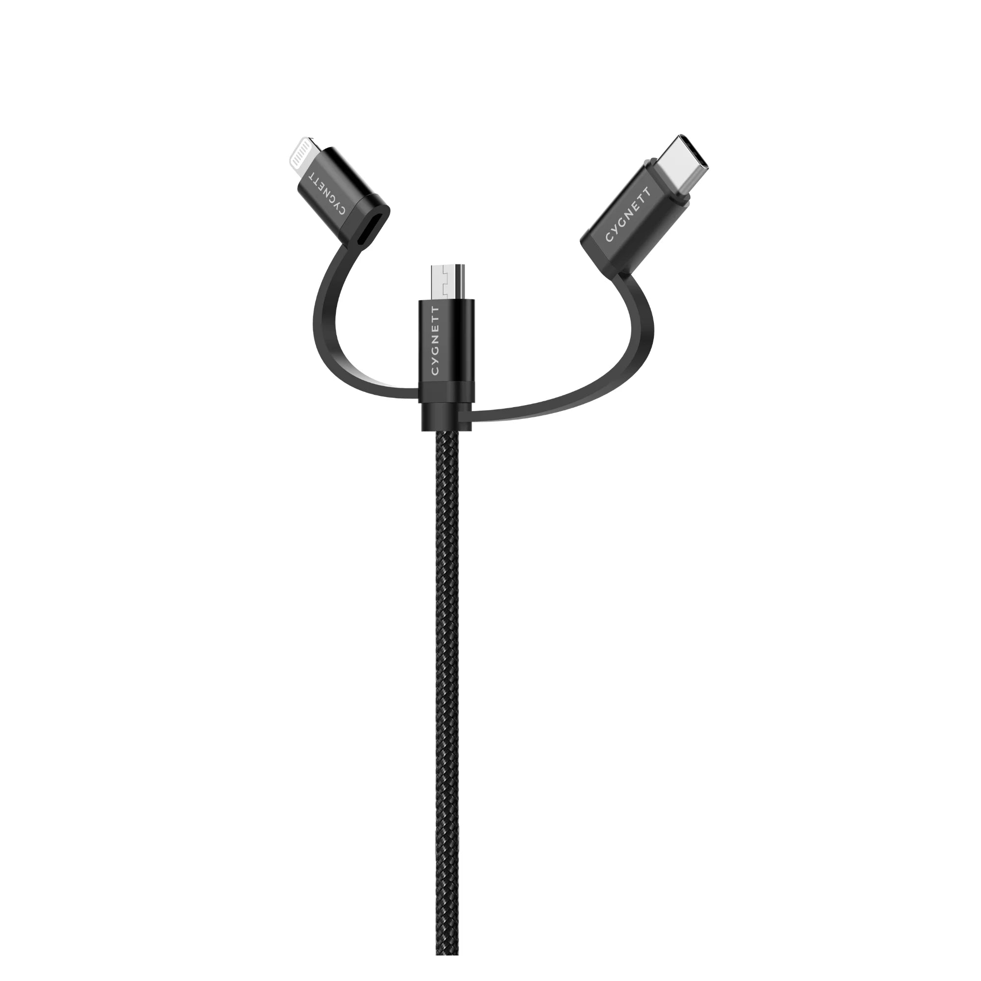 Cygnett Essential Universal 3-In-1 Braided USB Charging Cable 1M for Multi Devices