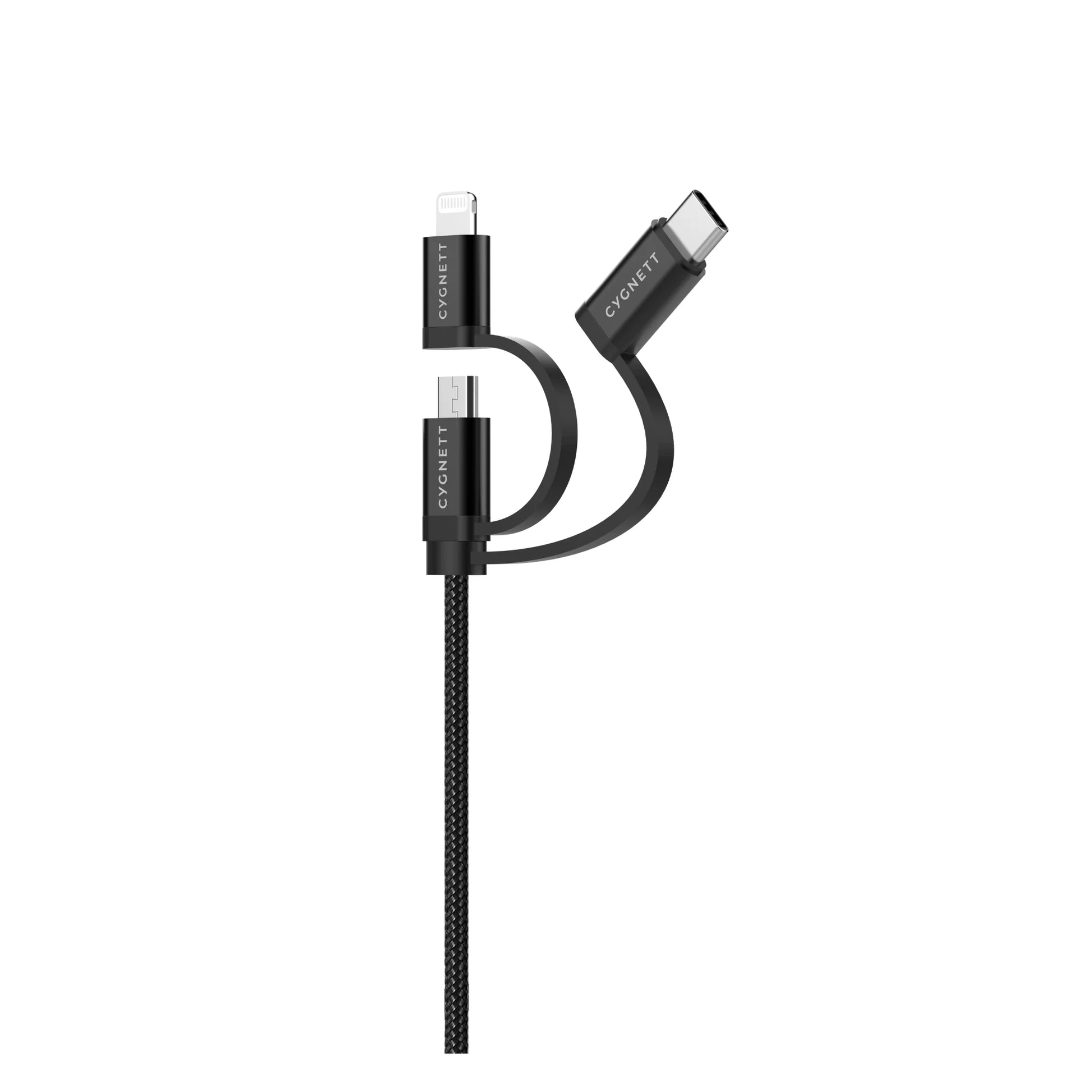 Cygnett Essential Universal 3-In-1 Braided USB Charging Cable 1M for Multi Devices