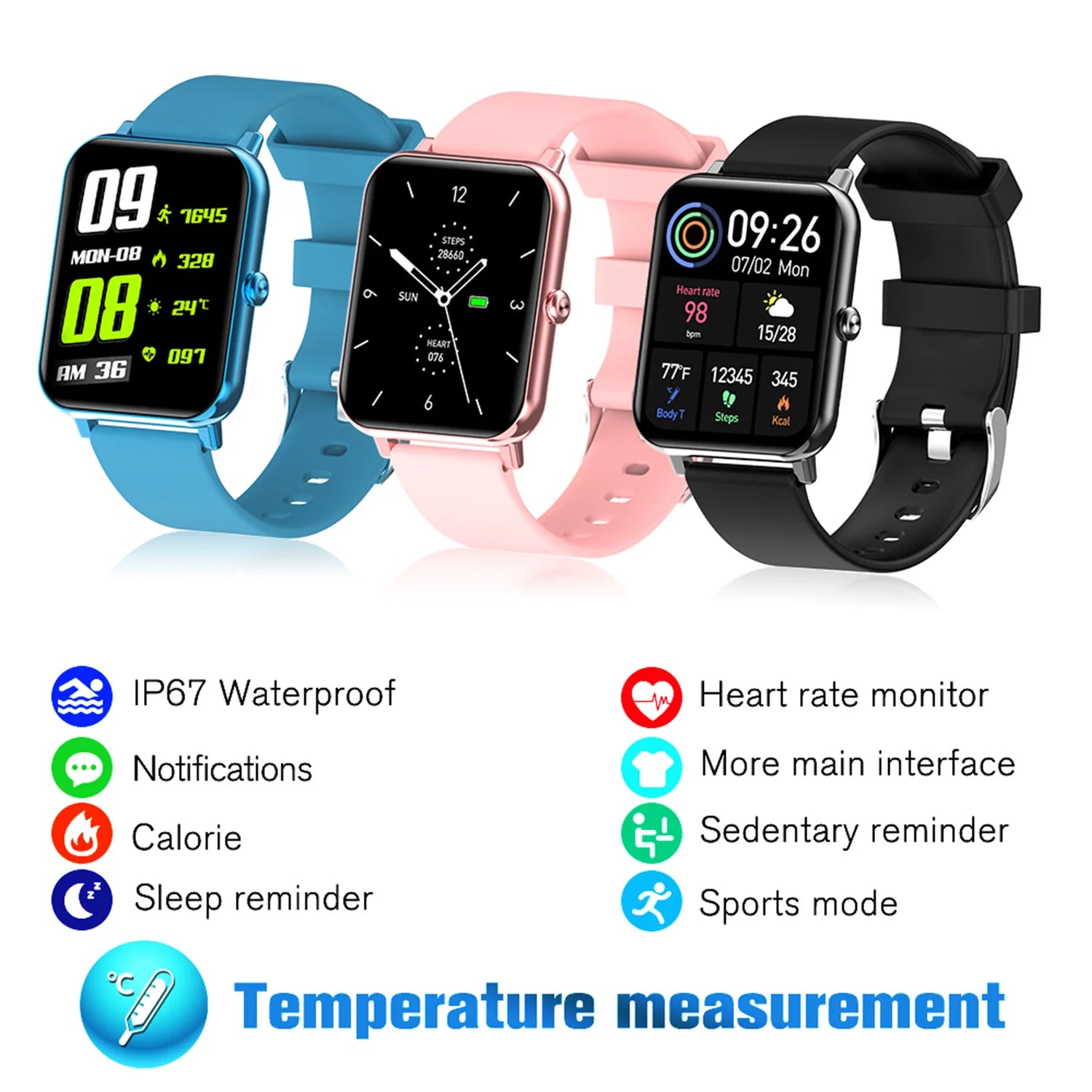 Fitness Tracker Watch with Step Monitor Heart Rate Oxygen Sensor Band