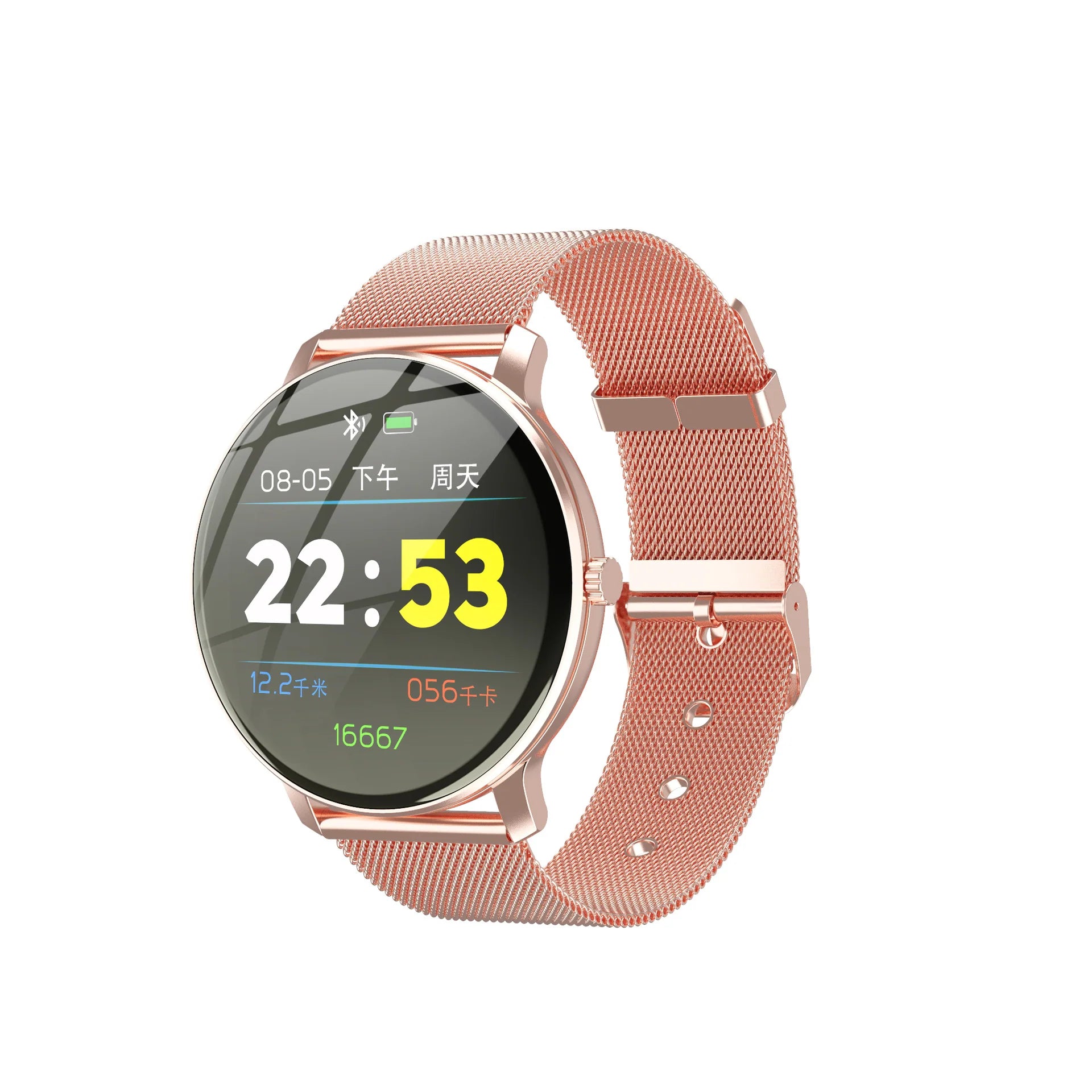 Compatible with Apple, Circular Display Water-Resistant Fitness Band Multi-Feature Watch